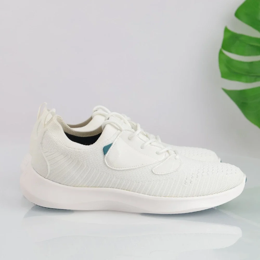 Vessi Womens Everyday Move Sneakers Size 10 Waterproof White Knit Lace Up Shoes